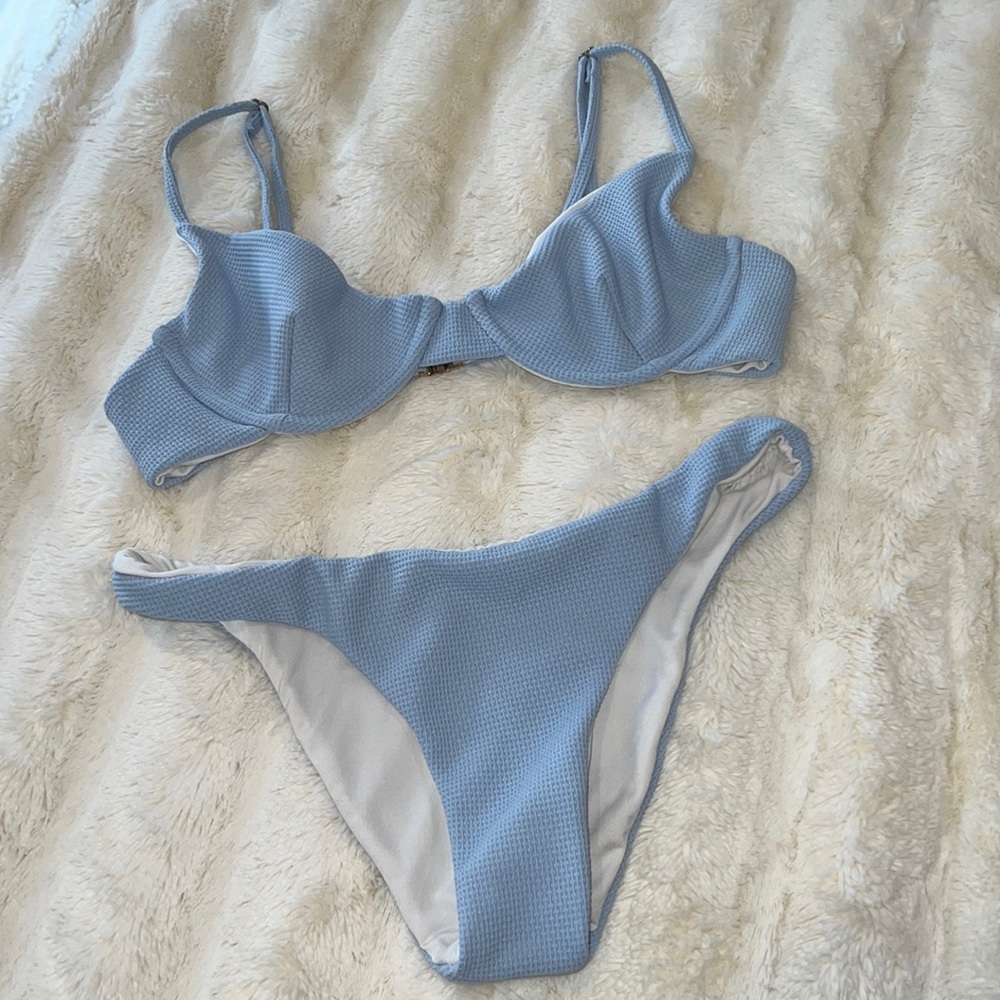 Skye & Staghorn Baby Powder Blue Underwire Bikini
